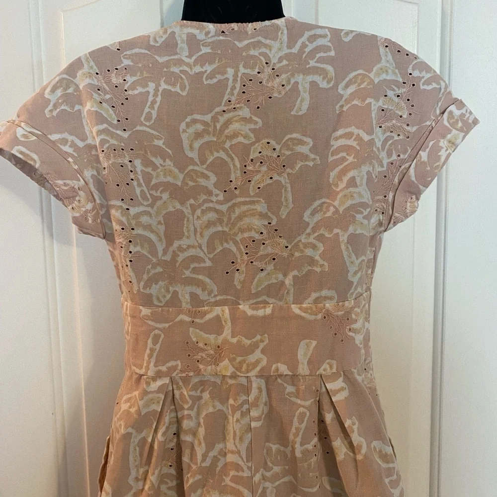 “ZARA” Linen Blend Palm Trees Button Down Romper